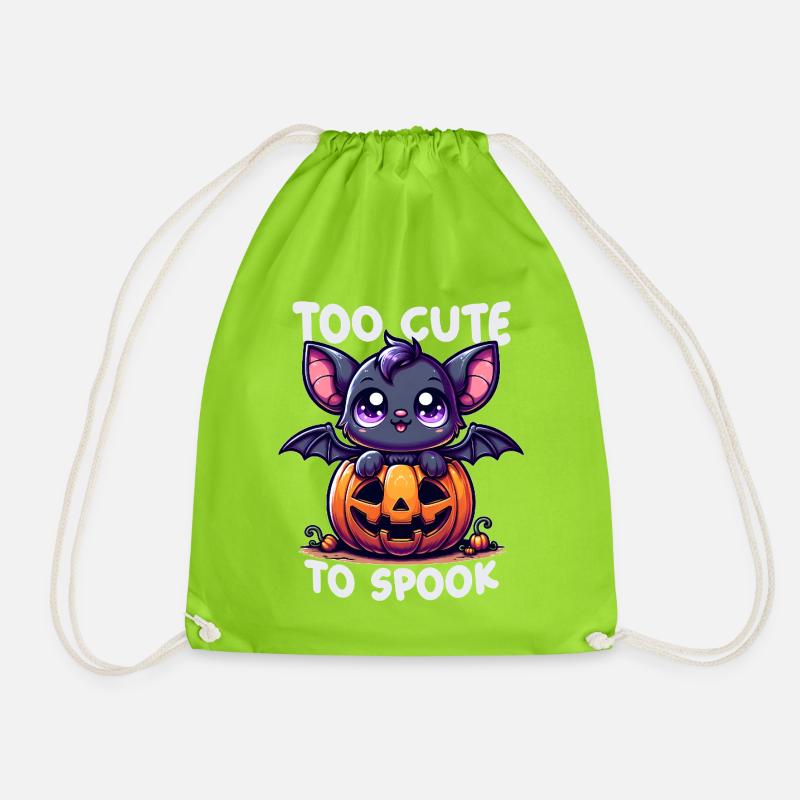 Cute bat Halloween - Drawstring Bag - neon green
