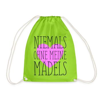 My Girls' Heart in Pink - Drawstring Bag - neon green - Front