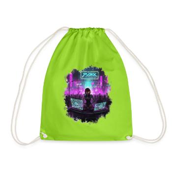 Cyberpunk_DJ_Party - Turnbeutel - Neongrün - Vorne
