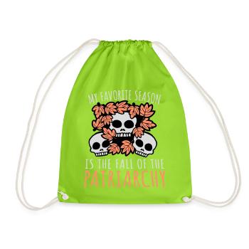 My Favorite Season Is The Fall Of The Patriarchy - Drawstring Bag - neon green - Front
