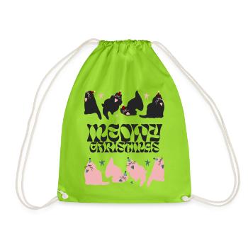 MIAU-WEIHNACHTEN - Turnbeutel - Neongrün - Vorne