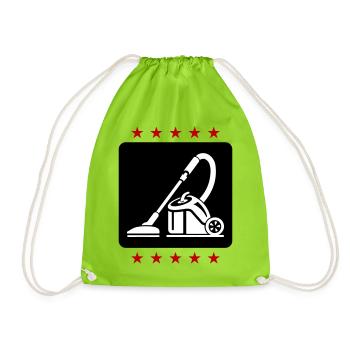 Staubsauger Putzen - Turnbeutel - Neongrün - Vorne