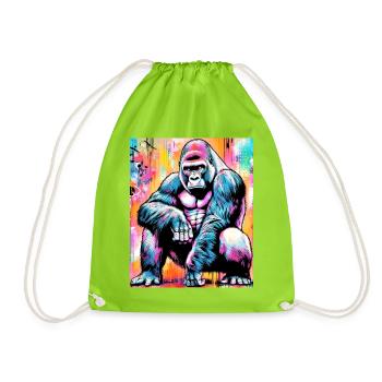 gorilla - Drawstring Bag - neon green - Front