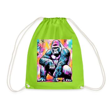gorilla - Drawstring Bag - neon green - Front