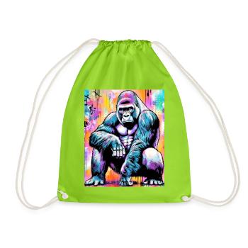 gorilla - Drawstring Bag - neon green - Front