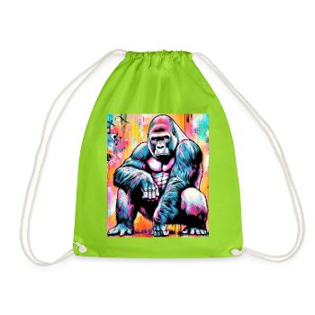 gorilla - Drawstring Bag - neon green - Front