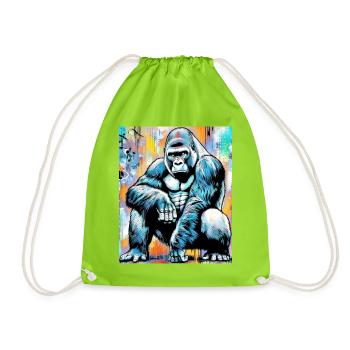 gorilla - Drawstring Bag - neon green - Front
