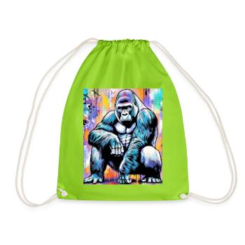 gorilla - Drawstring Bag - neon green - Front