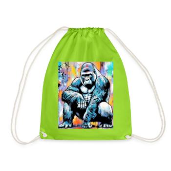 gorilla - Drawstring Bag - neon green - Front