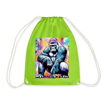 gorilla - Drawstring Bag - neon green - Front