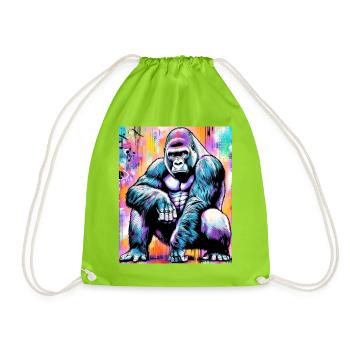 gorilla - Drawstring Bag - neon green - Front