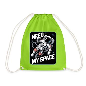 Need My Space Astronaut - Turnbeutel - Neongrün - Vorne