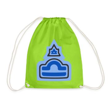 Zodiac Tribal Libra and Air - Drawstring Bag - neon green - Front