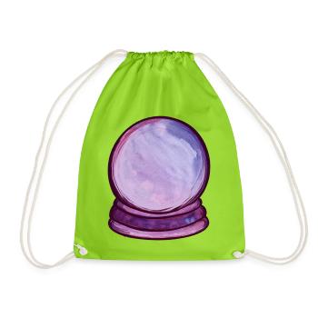 Violette Orb Aquarellkugel - Turnbeutel - Neongrün - Vorne