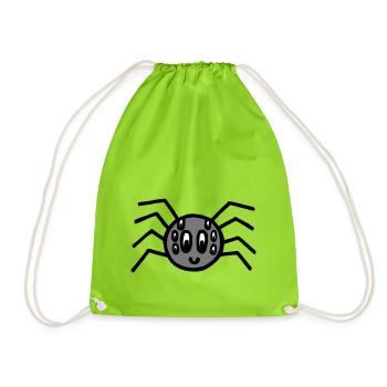 Kleine Spinne, dreifarbig - Turnbeutel - Neongrün - Vorne