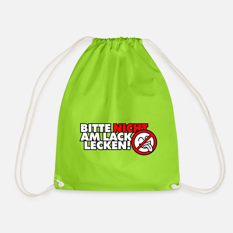 Bitte nicht am Lack lecken! - Turnbeutel - Neongrün