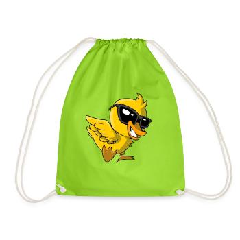Funny Sunglasses Duck - Drawstring Bag - neon green - Front