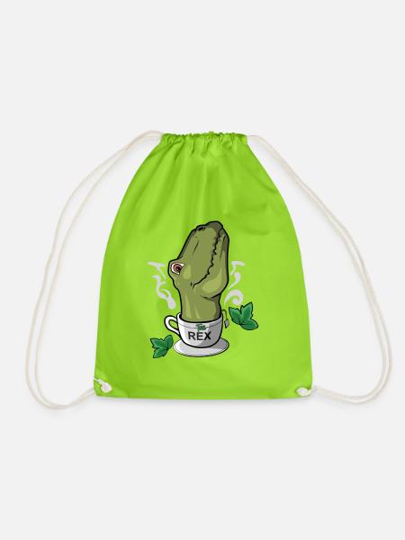 Tea-Rex Tea Time Teetrinker Dinosaurier - Turnbeutel - Neongrün