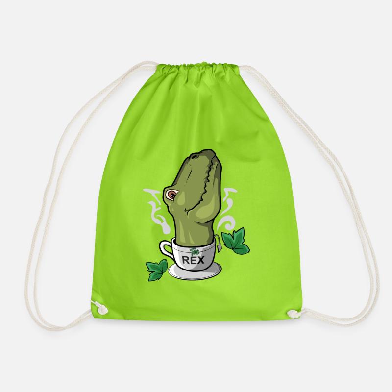 Tea-Rex Tea Time Teetrinker Dinosaurier - Turnbeutel - Neongrün