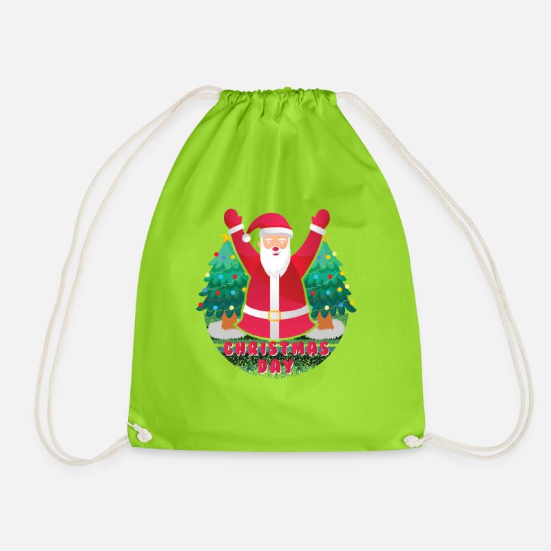 Christmas Christmas Eve Christmas Time - Drawstring Bag - neon green