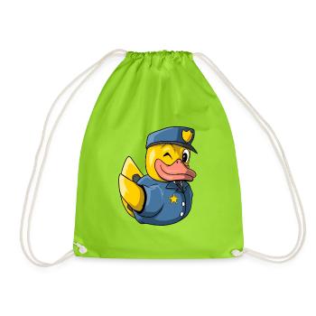 Police Officer Quitscheente - Drawstring Bag - neon green - Front