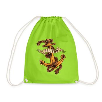 Papa Fête des pères Papitän Anker - Sac de sport léger - vert néon - Devant