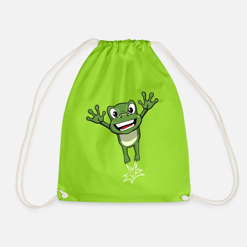 Springender Frosch - Turnbeutel - Neongrün