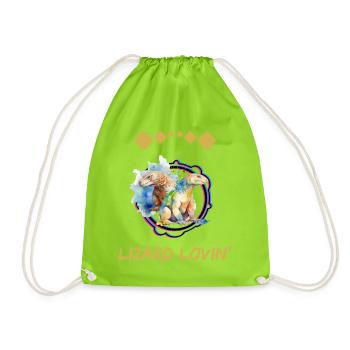 Lézards Reptiles Aquarelle Cadeau - Sac de sport léger - vert néon - Devant