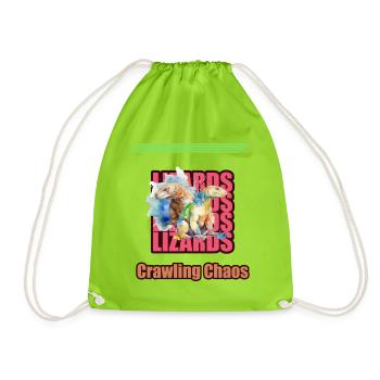 Lézards Reptiles Aquarelle Cadeau - Sac de sport léger - vert néon - Devant