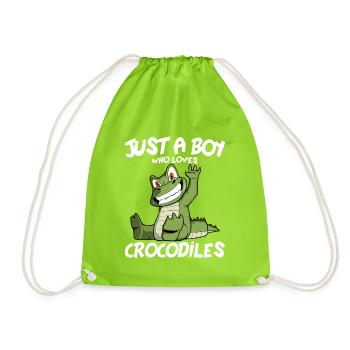 Just A Boy Who Loves Crocodile - Turnbeutel - Neongrün - Vorne