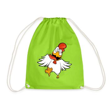 Drôle de poulet hypnotisé - Sac de sport léger - vert néon - Devant