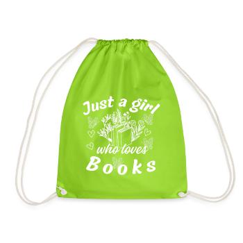 Just a girl who loves Books - Drawstring Bag - neon green - Front