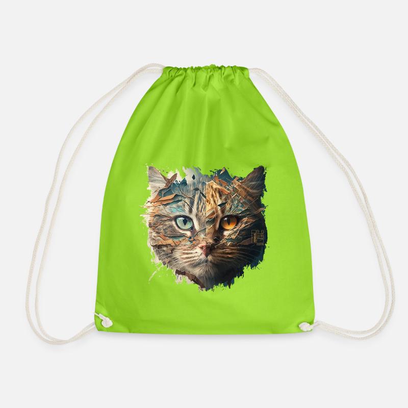 artstyle cat - Turnbeutel - Neongrün
