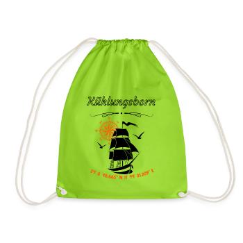 Kühlungsborn Segelschiff Kompassrose Ostsee - Turnbeutel - Neongrün - Vorne