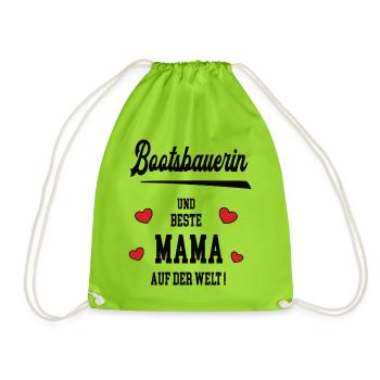 Beste Mama Bootsbauerin Muttertag Geburtstag Mami - Turnbeutel - Neongrün - Vorne