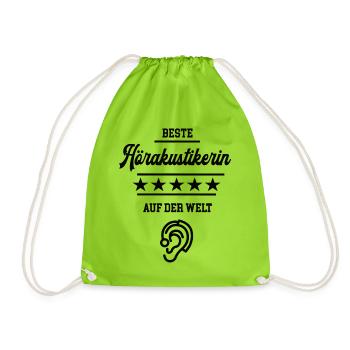 Beste Hörakustikerin Optikerin Chefin Hörakustik - Turnbeutel - Neongrün - Vorne