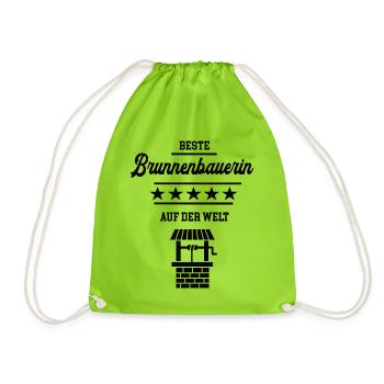Beste Brunnenbauerin Meisterin Chefin Brunnenbauer - Turnbeutel - Neongrün - Vorne