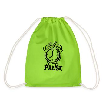 pause - Drawstring Bag - neon green - Back