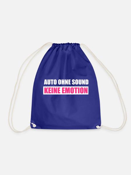Auto ohne Sound - keine Emotion - Turnbeutel - Königsblau