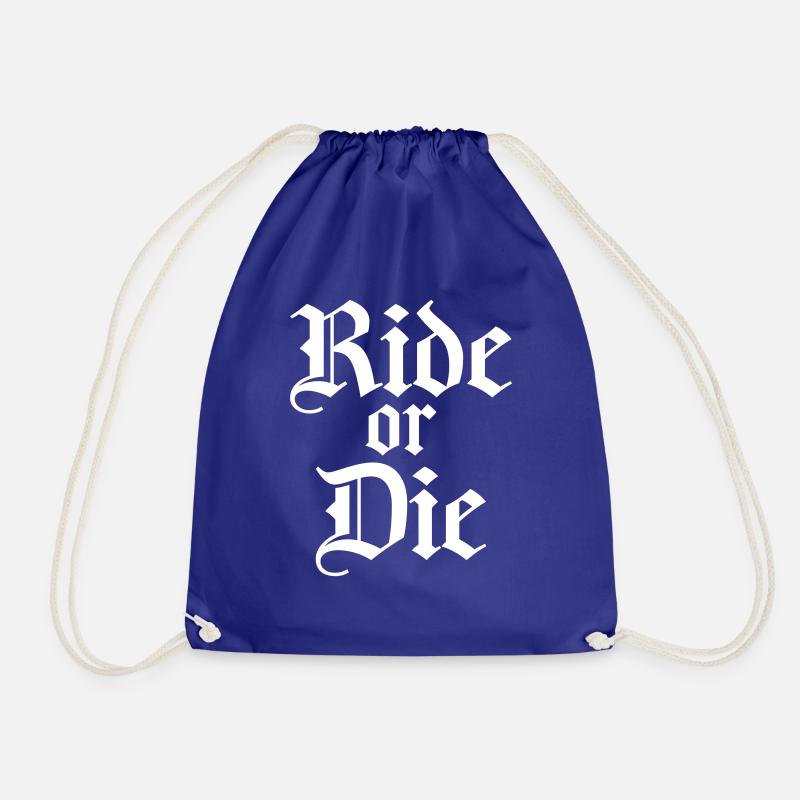 Ride or Die Logo Design - Turnbeutel - Königsblau