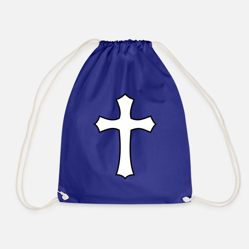 Christian Cross - Drawstring Bag - royal blue