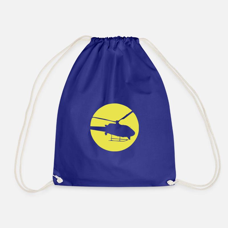 Helicopter Helicopter Helicopter Pilot Flying - Drawstring Bag - royal blue