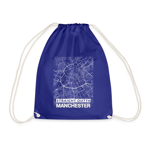 Straight Outta Manchester city centre city map - Drawstring Bag