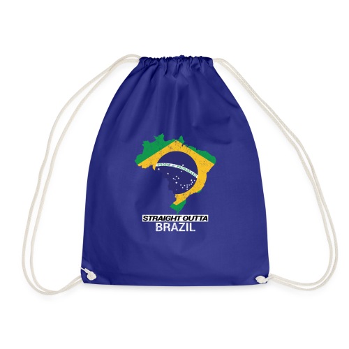 Straight Outta Brazil country map - Drawstring Bag