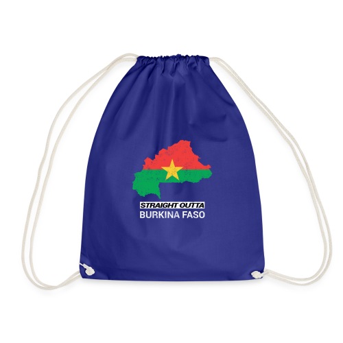 Straight Outta Burkina Faso country map & flag - Drawstring Bag