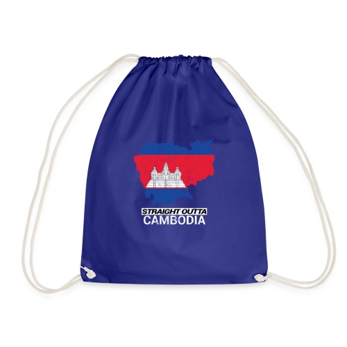 Straight Outta Cambodia country map - Drawstring Bag