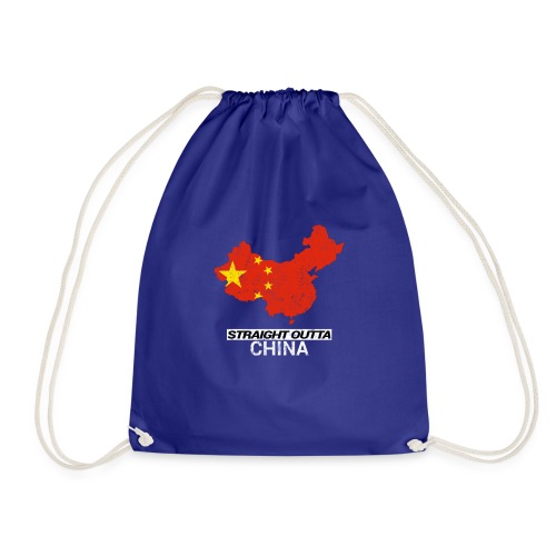 Straight Outta China country map - Drawstring Bag
