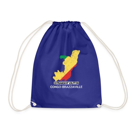 Straight Outta Republic of the Congo country map - Drawstring Bag