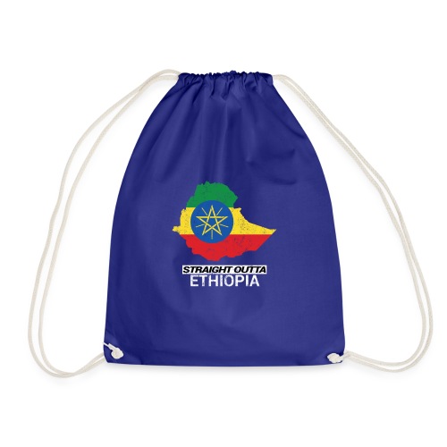 Straight Outta Ethiopia country map - Drawstring Bag