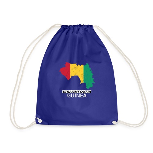 Straight Outta Guinea country map - Drawstring Bag